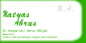matyas abrus business card